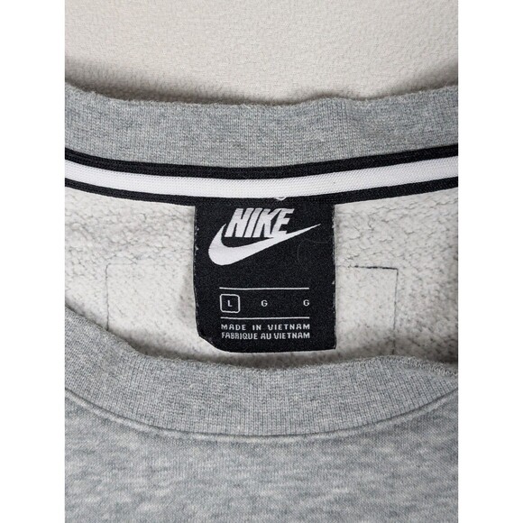Nike Air Sportswear Men’s Spell Out Fleece Crewneck Sweatshirt Pullover Gray L - Picture 3 of 8